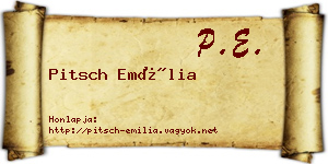 Pitsch Emília névjegykártya